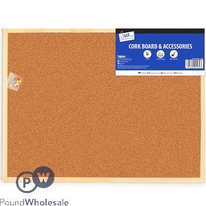 Just Stationery Cork Notice Board & Accessories 600 X 800mm