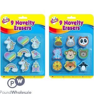 Artbox Owl &amp; Cupcake Novelty Erasers 9 Pack