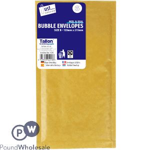 Just Stationery Size B Peel & Seal Bubble Envelopes 120mm X 215mm 6 Pack