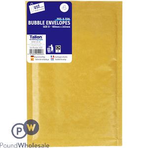 Just Stationery Size D Peel & Seal Bubble Envelopes 180mm X 265mm 4 Pack