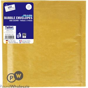 Just Stationery Cd/dvd Peel & Seal Bubble Envelopes 140mm X 170mm 6 Pack