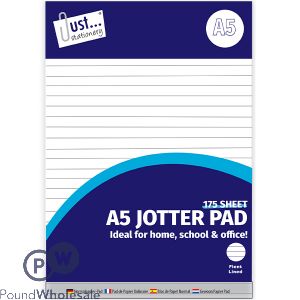 Just Stationery A5 Lined Jotter Pad 175 Sheet