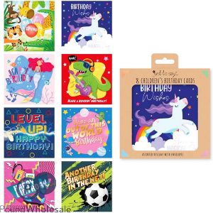 Just To Say Mixed Children&#039;s Happy Birthday Card 8 Pack