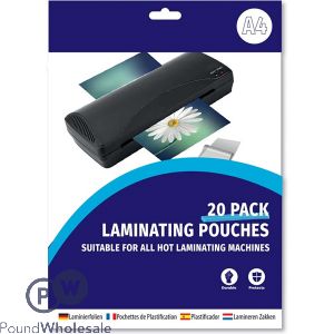 Just Stationery A4 160 Micron Laminating Pouches 20 Pack