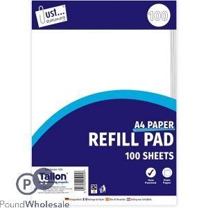 Just Stationery A4 Plain Paper Refill Pad 100 Sheets