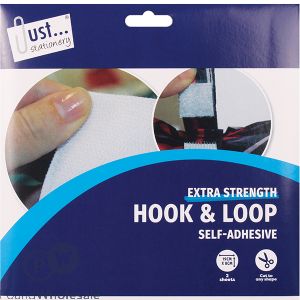 Just Stationery Self-Adhesive Hook &amp; Loop Sheets 2 Pack