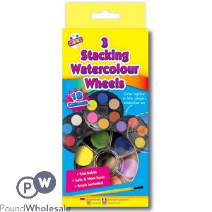 Artbox 18 Colour Watercolour Paints Wheel 3 Pack