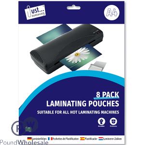 Just Stationery A4 Laminating Pouches 8 Pack