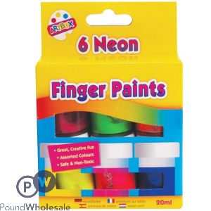 Artbox Neon Finger Paint Pots 6 Pack