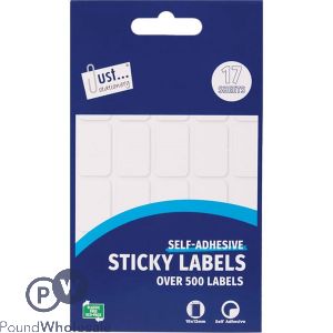 Just Stationery 500+ White Sticky Labels