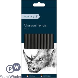 Work of Art Charcoal Black Pencils 12 Pack