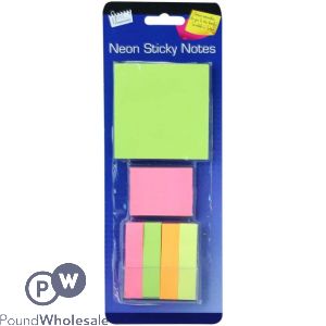 Just Stationery Neon Sticky Notes Assorted 