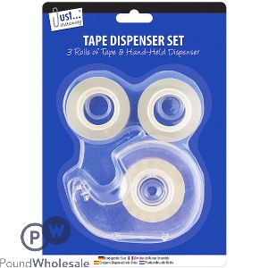 Just Stationery Dispenser Set With 3 Tape Rolls