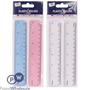 Just Stationery 6&quot; Plastic Rulers 2 Pack