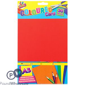 Artbox A5 Assorted Colour Craft Card 30 Sheets