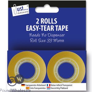 Just Stationery Easy-Tear Tape 33m 2 Pack