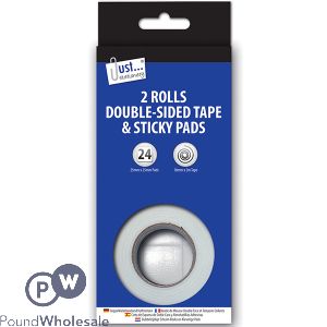 Just Stationery Double-sided Tape & Sticky Pads 2 Pack