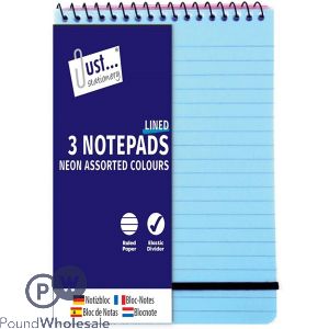 Just Stationery 3 Neon Note Pads 180 Sheets