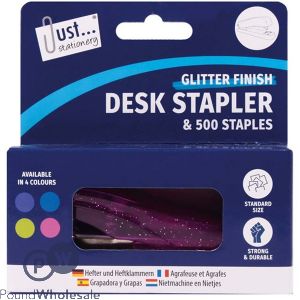 Just Stationery Metallic Stapler &amp; 500 26/6 Staples Set