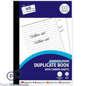 Just Stationery Duplicate Book 80 Pages 