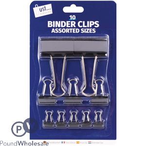 10 Pk Assorted Bulldog Clips