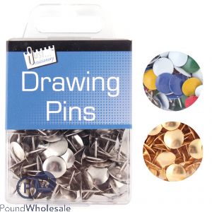 Just Stationery Drawing Pins 200 Pack Assorted Colours