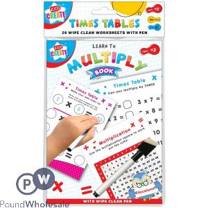 Kids Create Wipe-Clean Maths Book 20 Sheets With Pen