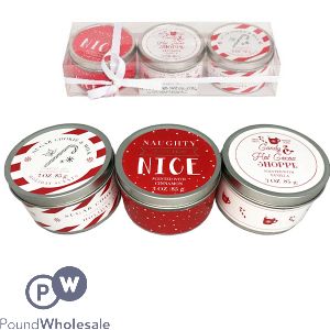 Village Assorted Scented Tin Candles 3oz Gift Set 3 Pack