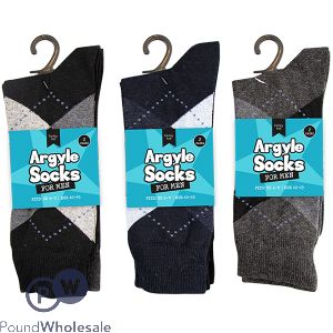 Farley Mill Men's Argyle Socks 2 Pairs 6-11 Assorted