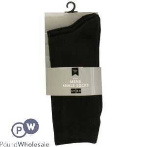 Farley Mill Men's Size 7-11 Black Ankle Socks 3 Pack