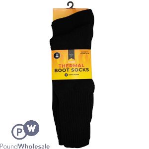 Farley Mill Men's Black Thermal Boot Socks 2 Pack