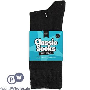 Farley Mill Men's Size 6-11 Black Classic Socks 2 Pack
