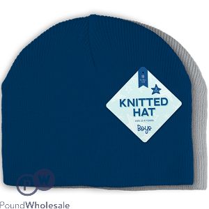 Farley Mill Boys Knitted Hat 2 Pack Assorted