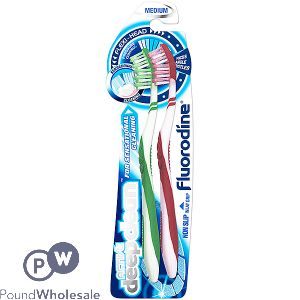 Fluorodine Medium Active Deep Clean Flexi Head Toothbrushes 2 Pack