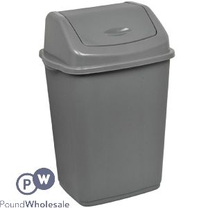 Plastic Swing Bin Silver 50l