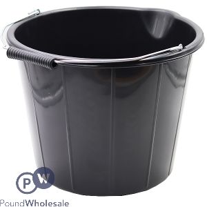 Heavy Duty Black Builders Bucket 14l