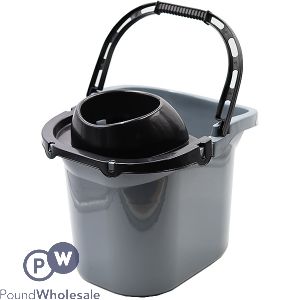 Heavy Duty Silver Mop Bucket With Wringer 12L