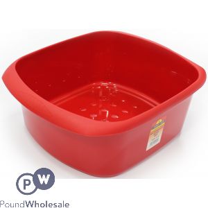 Rectangular Washing Up Bowl Glitter Red 11l