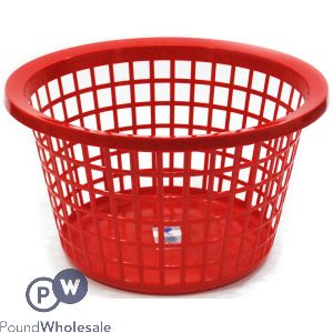 Round Laundry Basket Glitter Red
