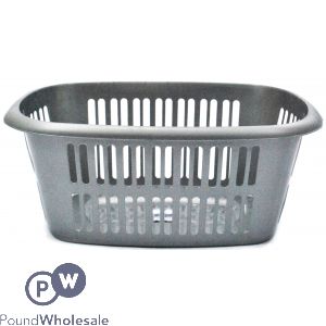 Rectangular Laundry Basket Silver 55l