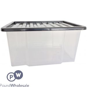 PLASTIC STORAGE BOX WITH LID LARGE 50LTR