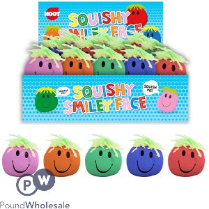 Hoot Squishy Smile Face CDU Assorted Colours