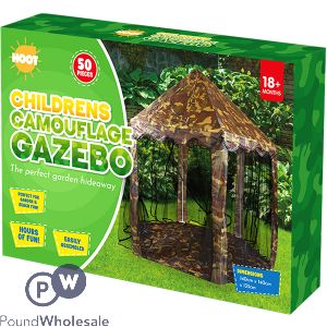 Hoot Children's Camouflage Outdoor Gazebo 140cm X 140cm X 135cm