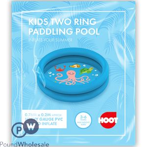 Hoot Kids Two-ring Sea Animal Paddling Pool 76cm X 20cm