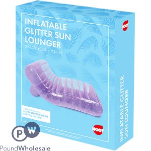 Hoot Inflatable Glitter Sun Lounger 1.6m X 1m