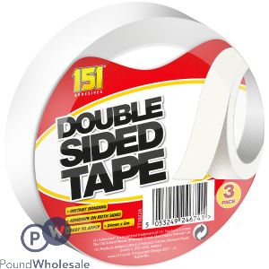 151 Double Sided Tape 24mm X 8m 3 Pack