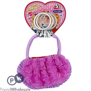 Fluffy Handbag With Beauty Accessories