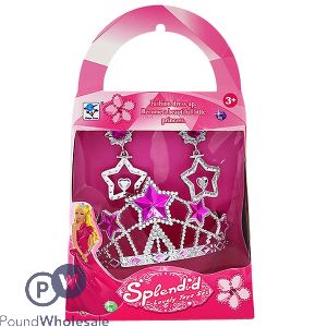 Pink Star Tiara & Earrings Beauty Set 