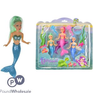 Mermaid Princess Dolls Play Set 3pc