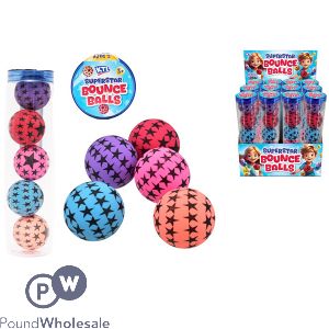 Superstar Mixed Colour Bounce Balls 5 Pack Cdu